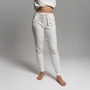 Cozy Ribbed White Knit Joggers